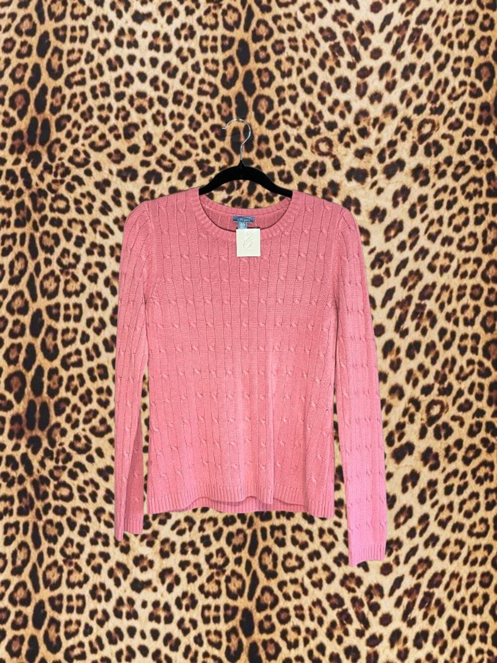 Pink Cable-Knit Sweater